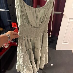 Trixxi Mint Green Smocked Dress